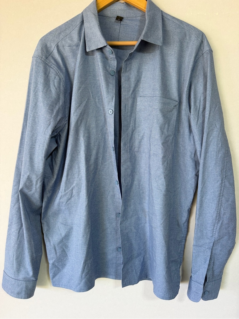 lululemon athletica Men's Light Blue Long-Sleeve Button-Up Shirt
